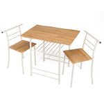 Live Edge Compact Dining Set, Table & 2 Chairs, W80 X D53cm | Buttermilk