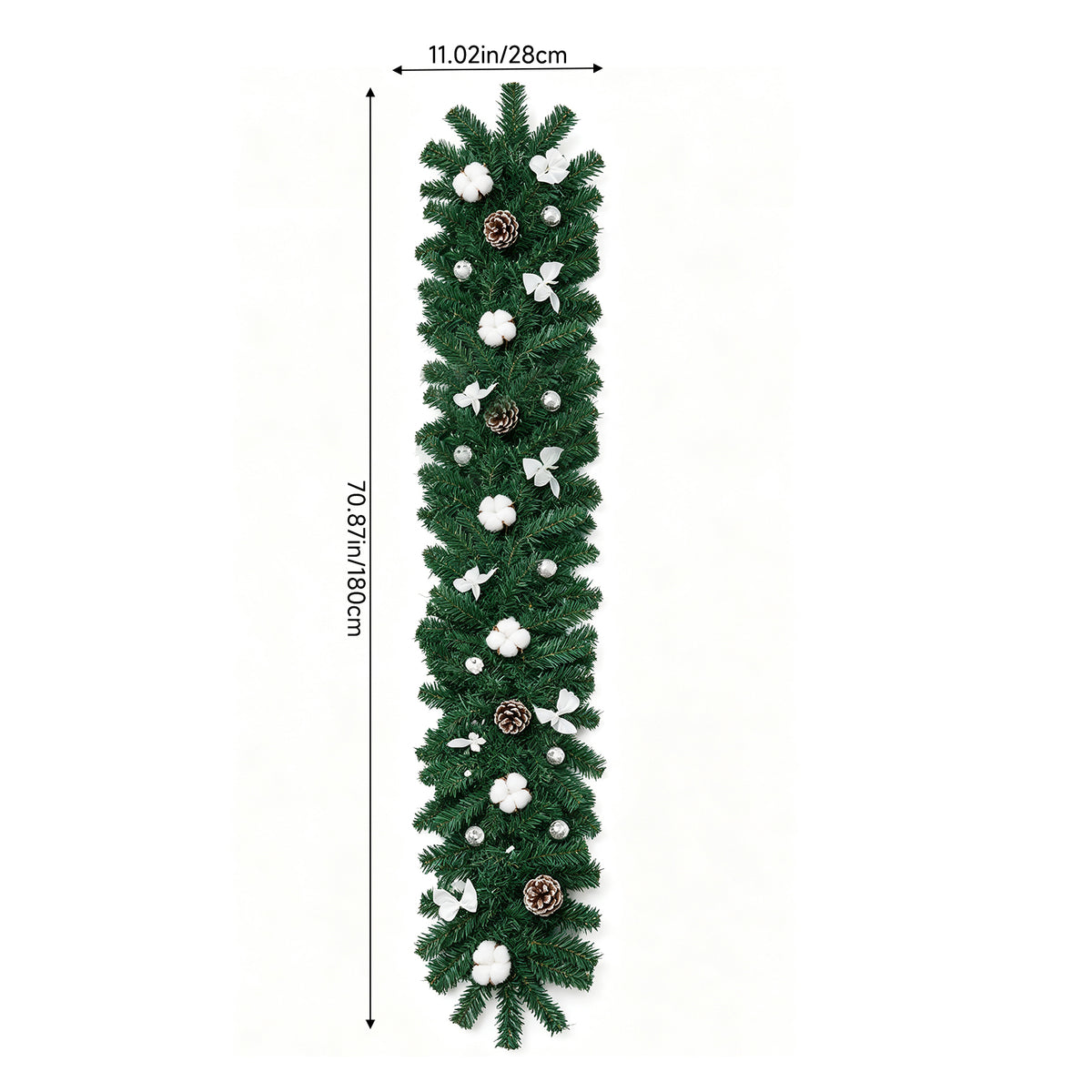 Pre-lit Artificial Christmas Garland with Pinecones