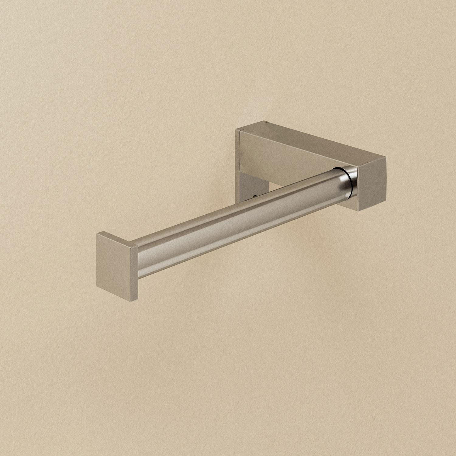 Toilet Roll Holder, Silver Gloss, Wall-mounted, 8 Cm. Collection Metric