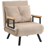 Click Clack Single Chair Bed Settee For Living Room | One Size | Beige