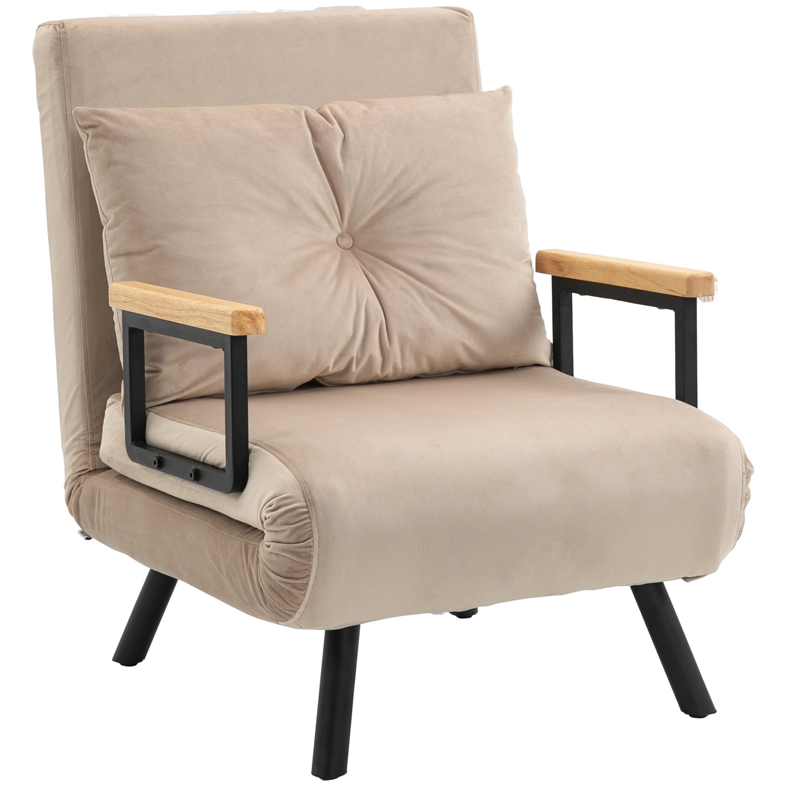 Click Clack Single Chair Bed Settee For Living Room | One Size | Beige