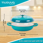 Shallow Cast Iron Casserole With Lid - 2.3-quart (26 Cm) | Teal