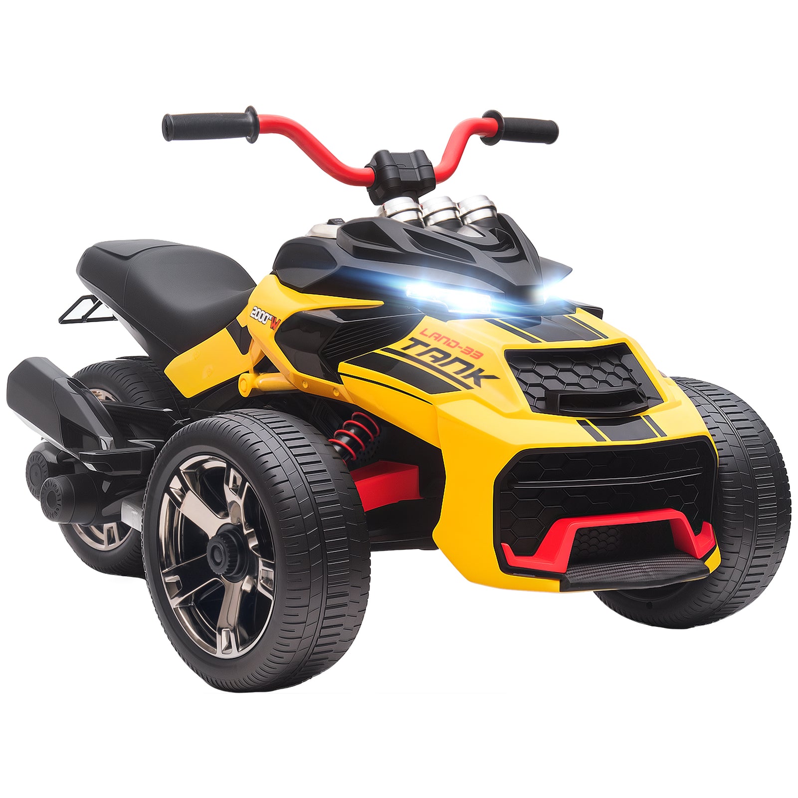 12v Kids Electric Ride On Car, Battery Powered Ride On Atv | Yellow