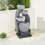 Garden Sanctuary Outdoor Solar-powered Water Fountain Rockery Decor