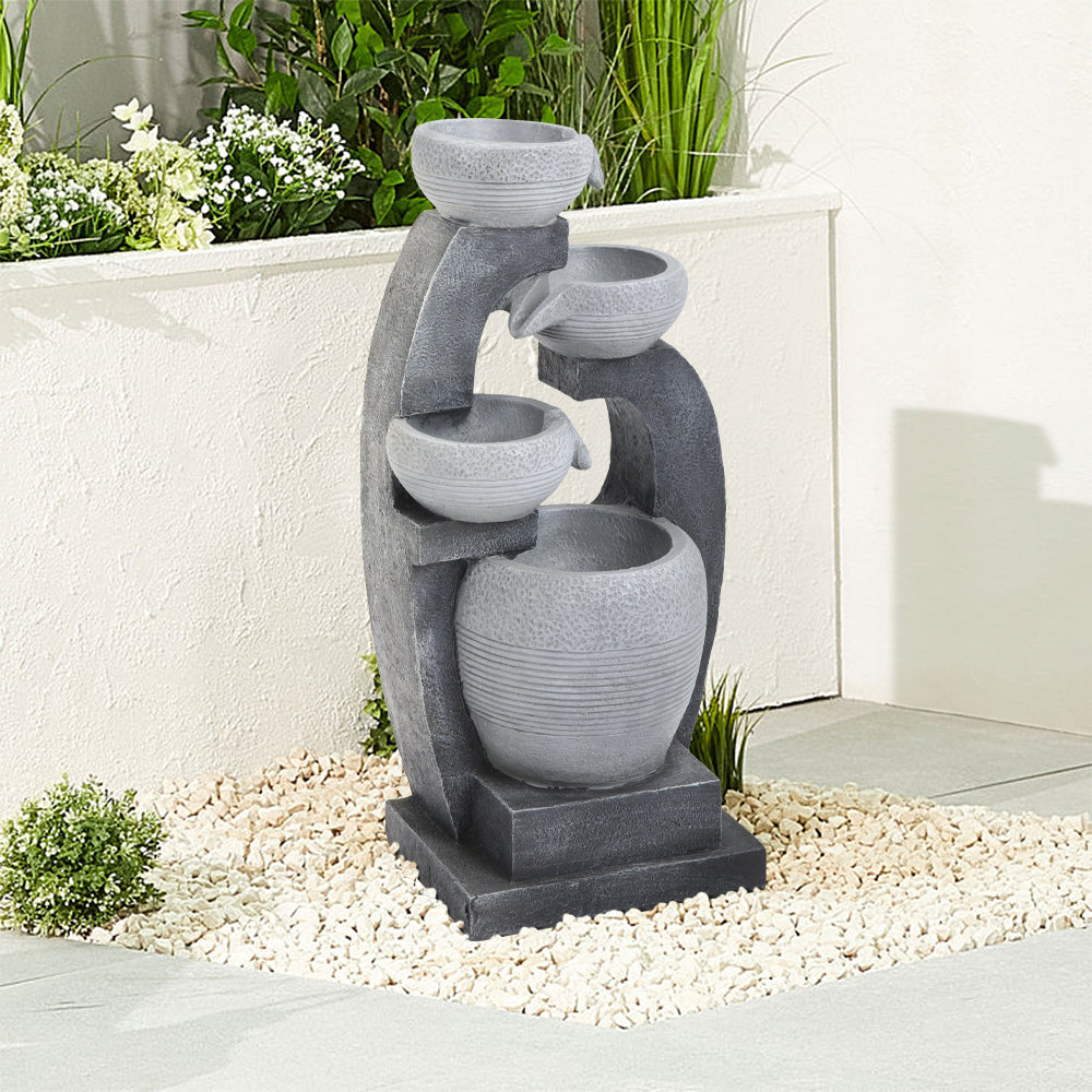 Garden Sanctuary Outdoor Solar-powered Water Fountain Rockery Decor