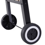 Trolley Charcoal Bbq, Side Trays, Wheels | Black