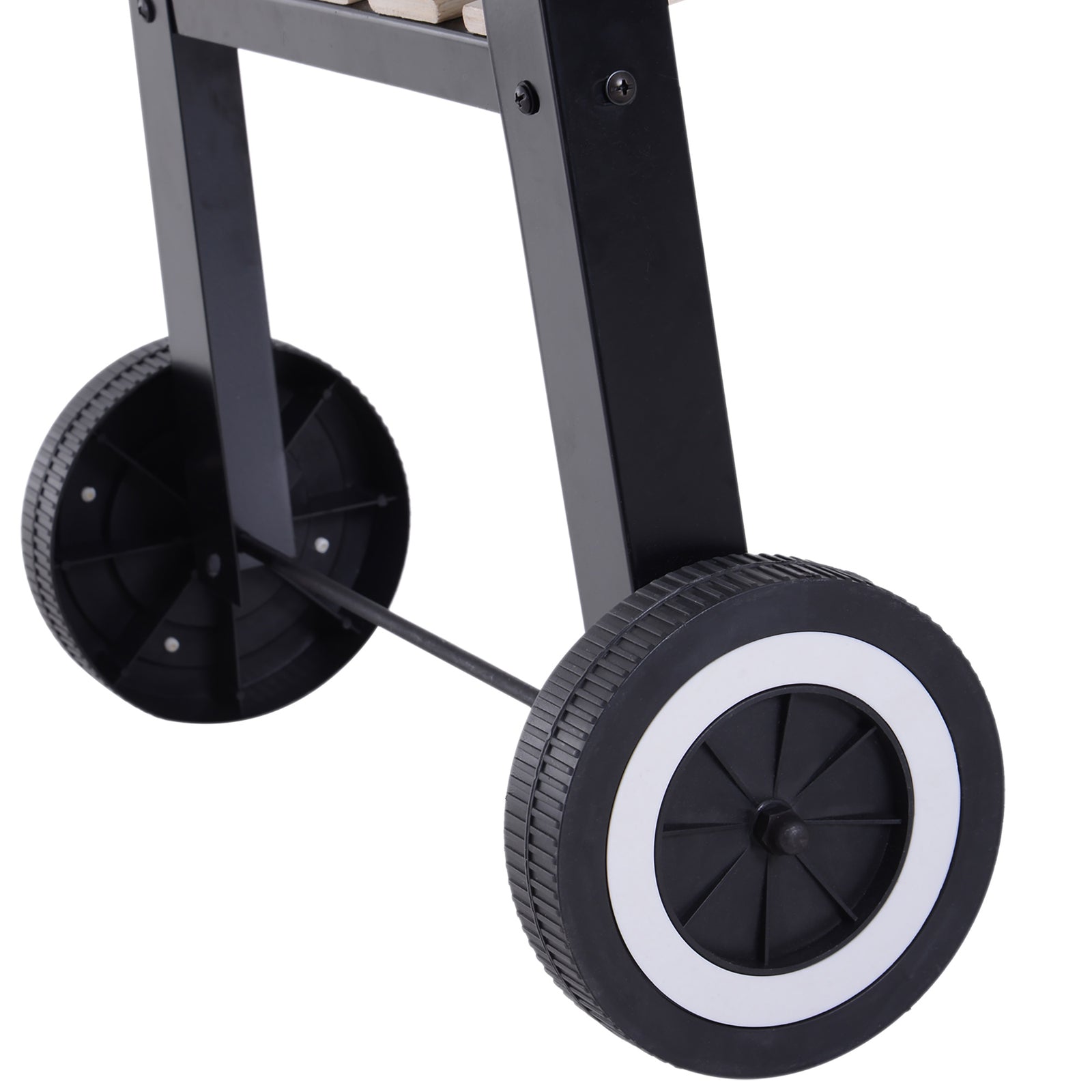 Trolley Charcoal Bbq, Side Trays, Wheels | Black