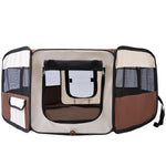 Fabric Pet Puppy Dog Cat Rabbit Pig Guinea Playpen Play Pen Run | Brown