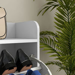Narrow Shoe Storage Cabinet With 4 Flip Drawers For 16 Pairs