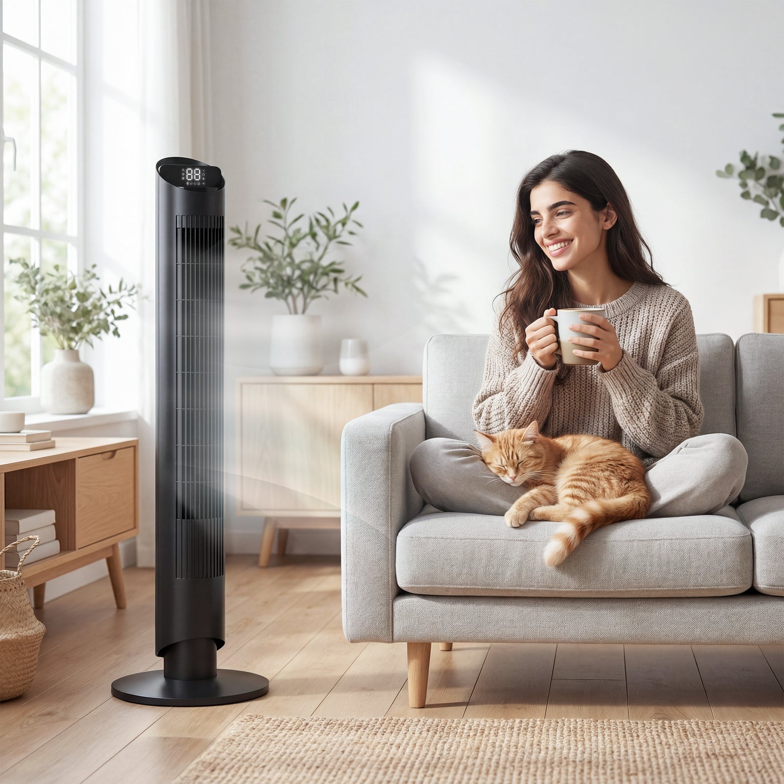 Tower Fan Wifi App Control 101.8cm | Black