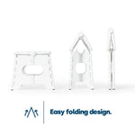 Compact Folding Step Stool With Non-slip Surface | White