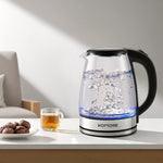 1.8l Glass Electric Kettle – 1500w Fast Boil, Auto Shut-off & Boil-dry Protection
