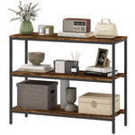 HOMCOM Industrial Console Table With 3-tier Storage Shelves Rustic Brown
