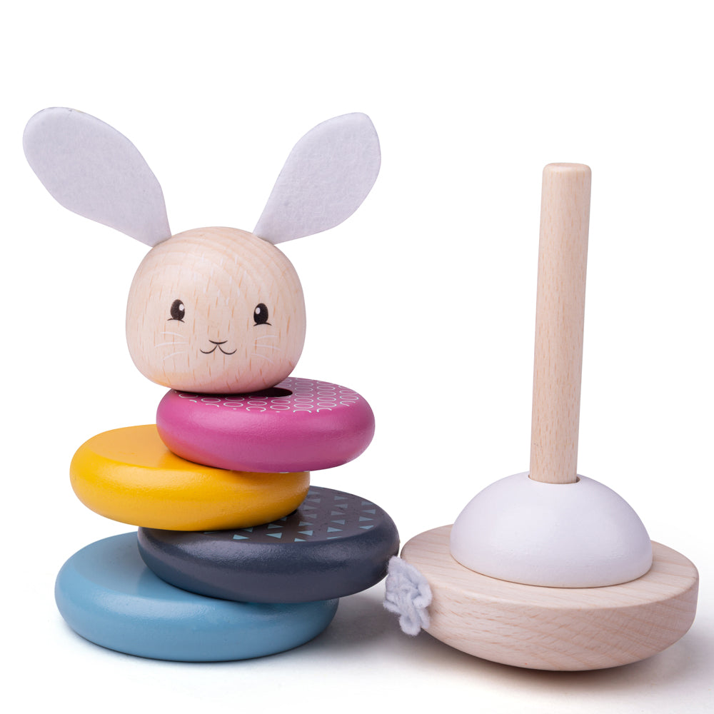 Wooden Rabbit Stacking Rings Toy