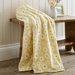 Deyongs Supersoft Daisy Floral  Print Coral Fleece Throw