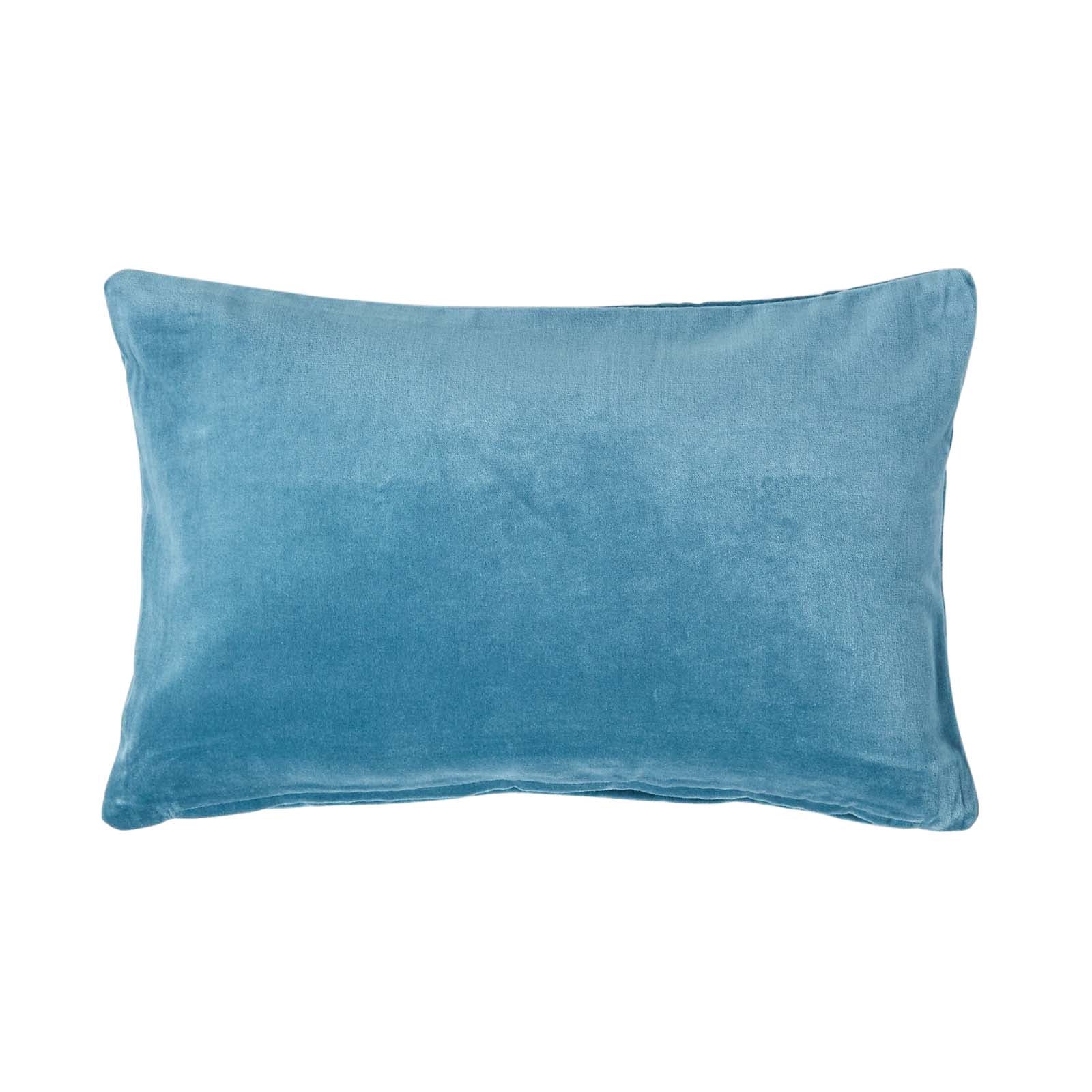 Luxury Cotton Velvet Cushion Cover | 30cm x 50cm | Blue