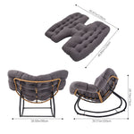 Elegant Rattan Rocking Chair With Cushioned Seat – Stylish And Comfortable Relaxation | Grey
