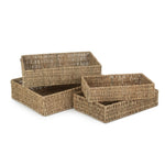 Rectangular Seagrass Serving Tray | Set of 4 | Green