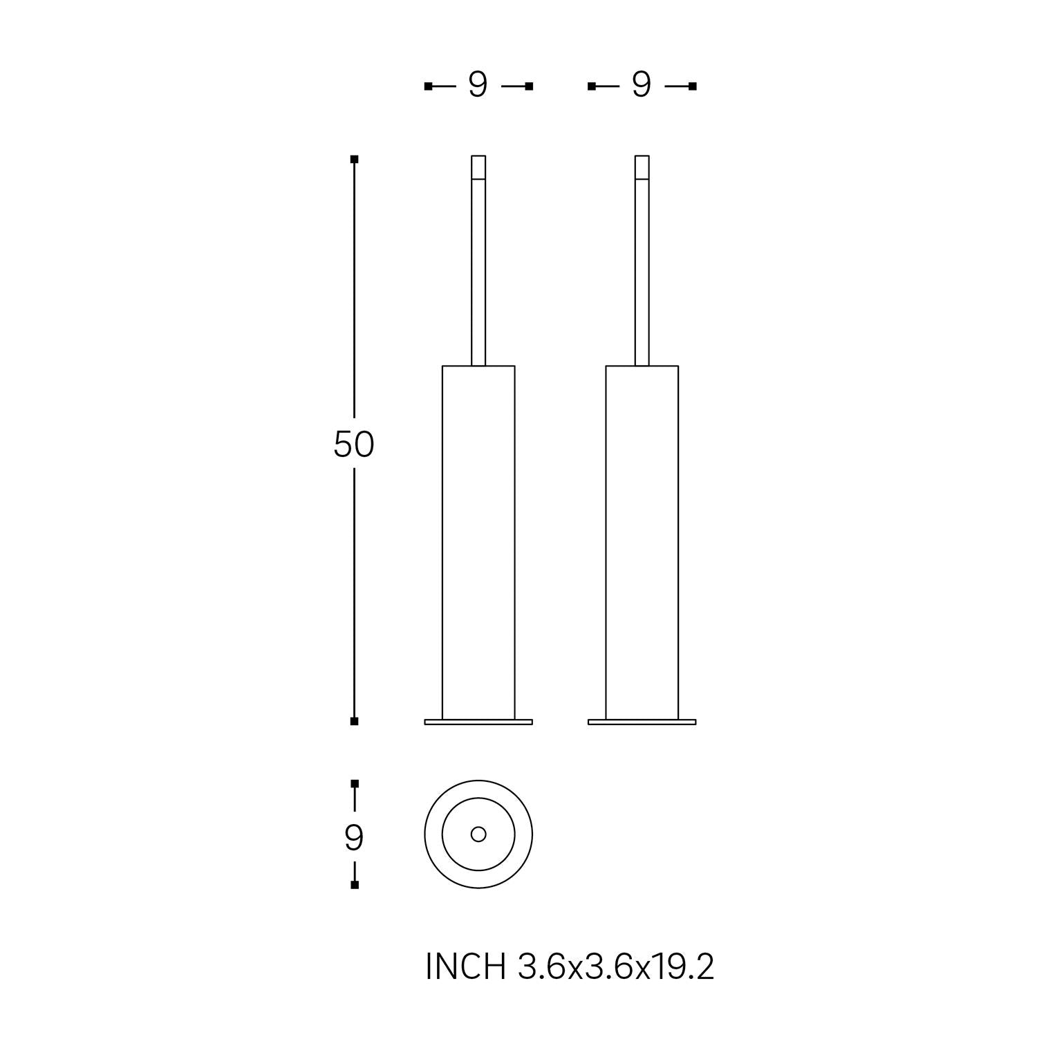 Toilet Brush & Holder, Matt Black, Micra Collection