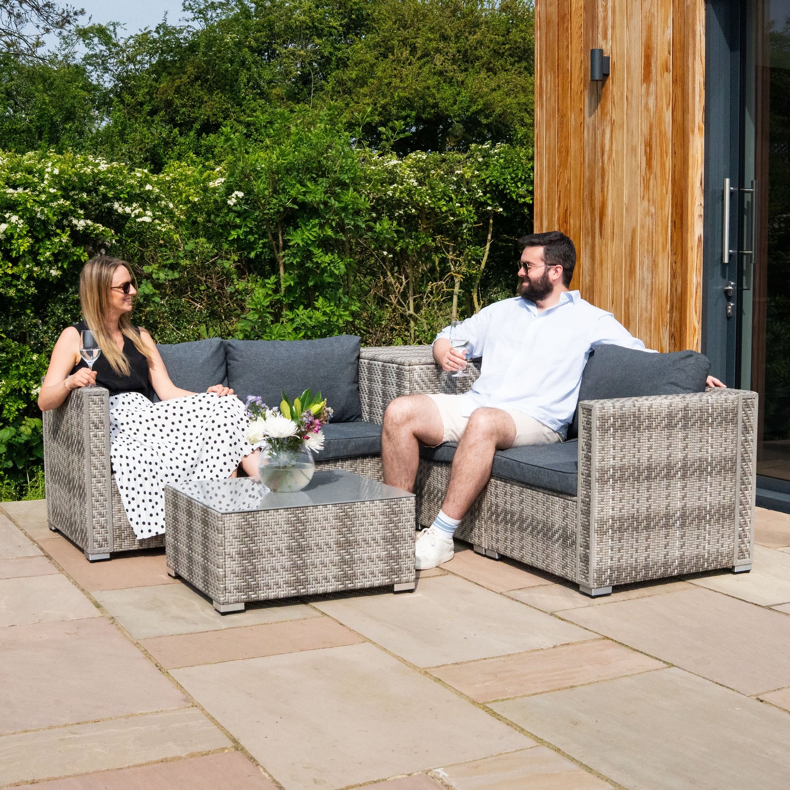 Rattan Modular 6 Piece Furniture Set | Grey