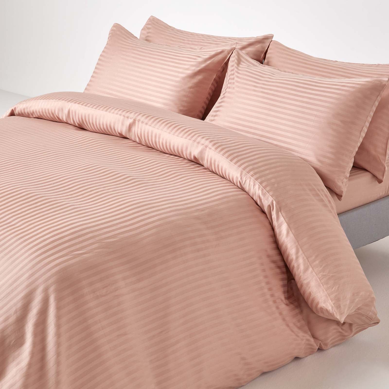 Egyptian Cotton Satin Stripe Fitted Sheet 330 Tc | Super King | Taupe