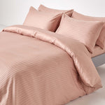 Egyptian Cotton Satin Stripe Flat Sheet 330 Tc | King | Taupe