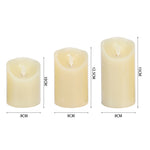 3pcs Realistic Wax Led Flameless Candle Set– Remote Control & Flickering Wick