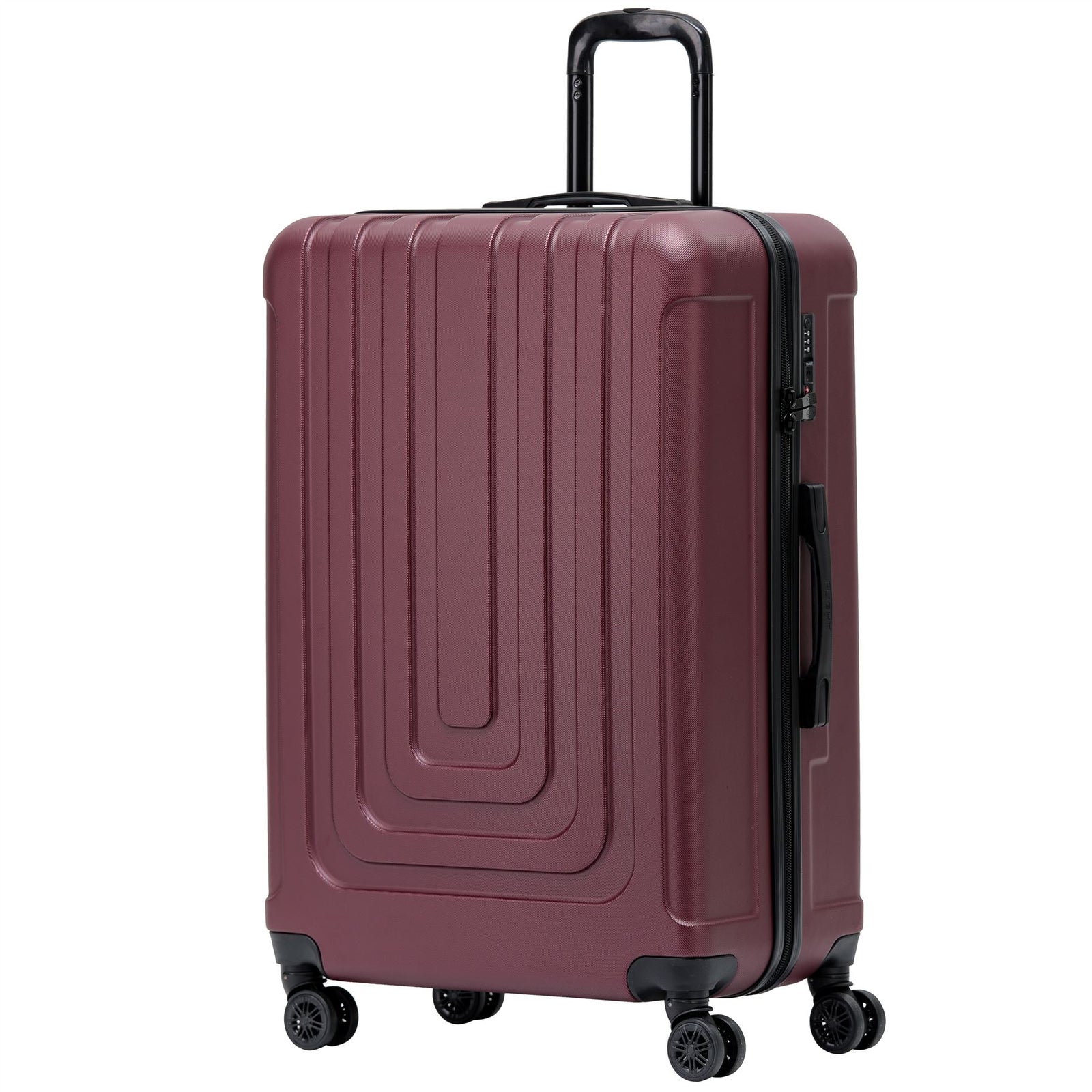 Large 30" Hard Shell Check In Suitcase 8 Spinner Wheels Hold Luggage | Large | Burgundy