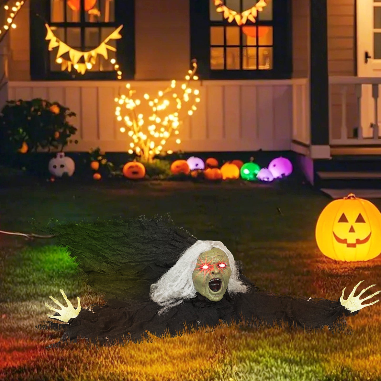 183 Cm Life Size Scary Halloween Decorations, Battery Operated