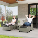 5 Pieces Pe Rattan Set, Reclining Chairs | Charcoal Grey
