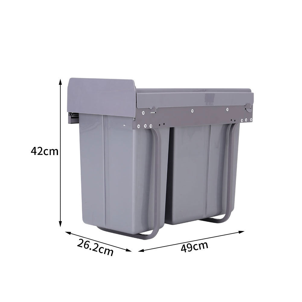 10l+20l Under-cabinet Trash Bin With Smooth Metal Runners