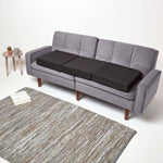 Faux Suede Orthopaedic Foam 3 Seater Booster Cushion | 50cm x 150cm | Black