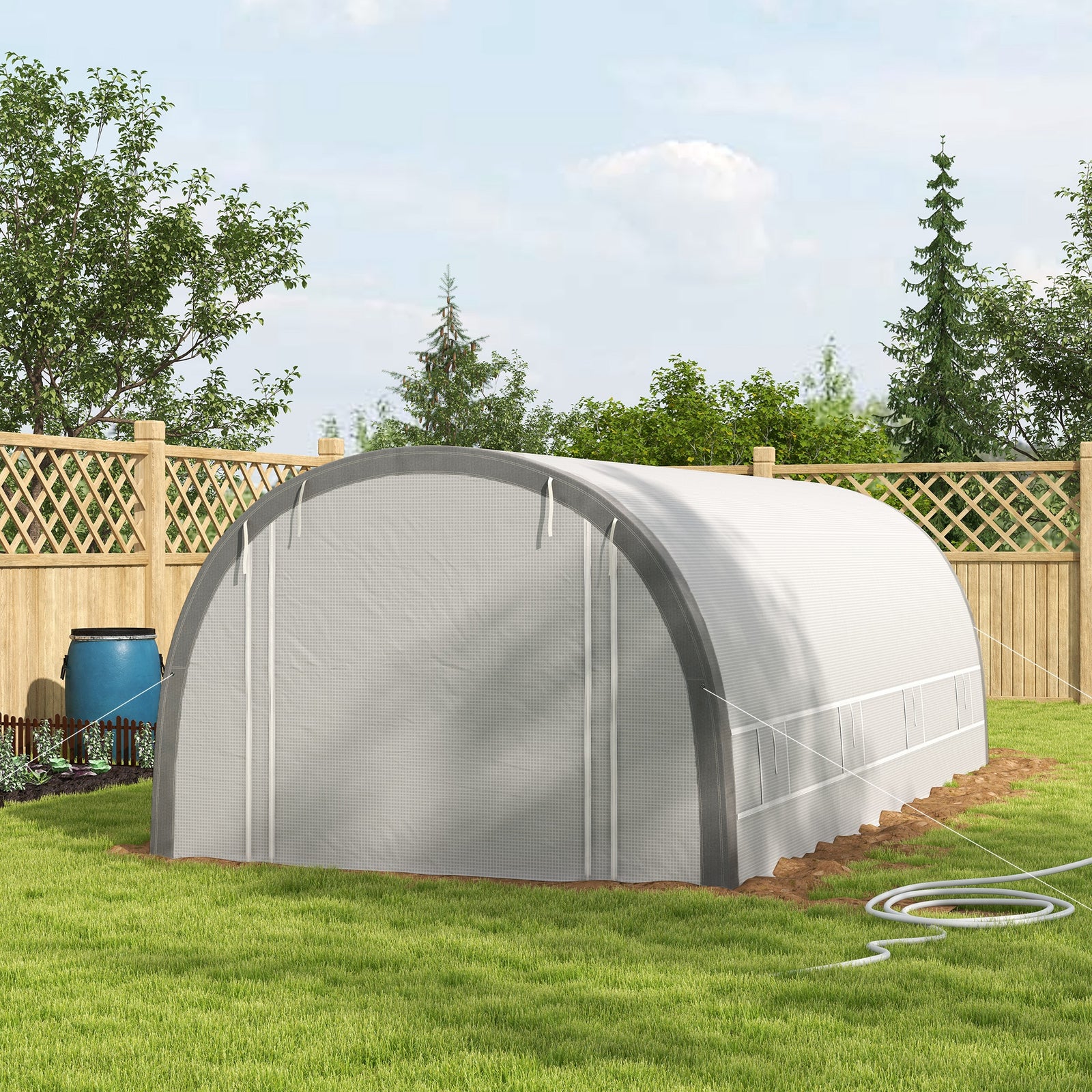 6x3m Polytunnel Greenhouse W/ Door & Windows