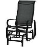 Outdoor Gliding Rocking Chair With Metal Frame For Patio | Black
