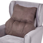 Faux Suede Back Support Thick Lumbar Cushion | Chocolate