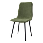 Corduroy Upholstered Dining Chairs | Set-of-2 | Dark Green