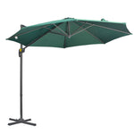 3x3m Cantilever Parasol W/ 360° Crank Handle Tilt | Green