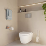 Wall Mounted Toilet Roll Holder With Small Shelf Storage | Polished Chrome