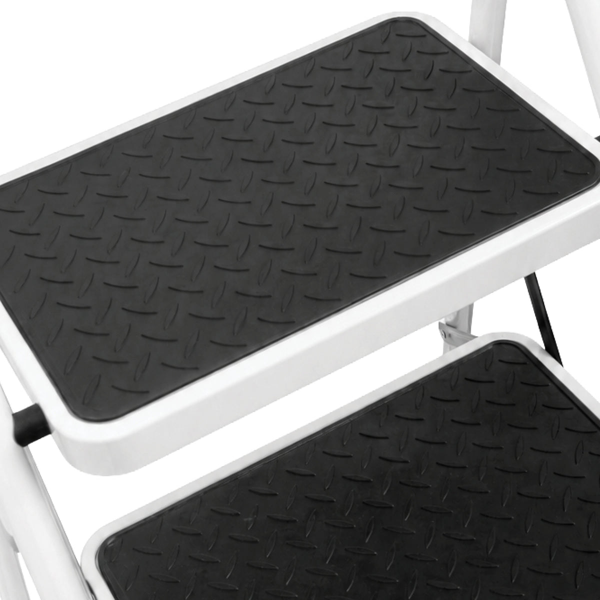Step Ladder Premium Heavy-duty Steel Folding Step Stool 150kg Capacity | 2 Step | White