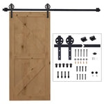 6.6ft Sliding Wood Barn Door Hardware Kits Track Industrial