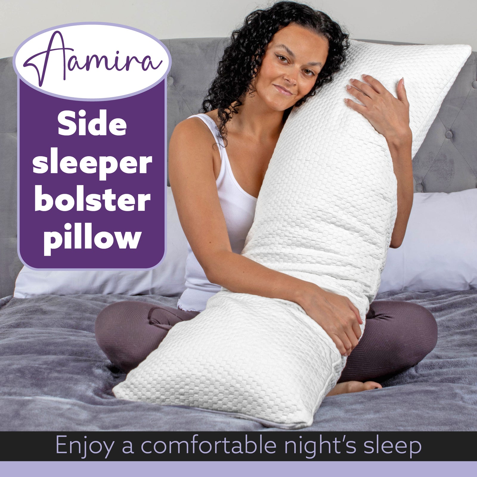 Bolster Long Full Body Cushion Pillow 120x40cm, Orthopaedic Shredded Memory Foam, Pregnancy & Side Sleepers Washable Cover