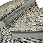 Antique Wash Square Laundry Basket With Grey Sage Lining | Set-of-2
