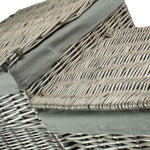 Antique Wash Square Laundry Basket With Grey Sage Lining | Set-of-2