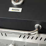 Gas Burner Bbq Grill With Wheels | Medium | Black