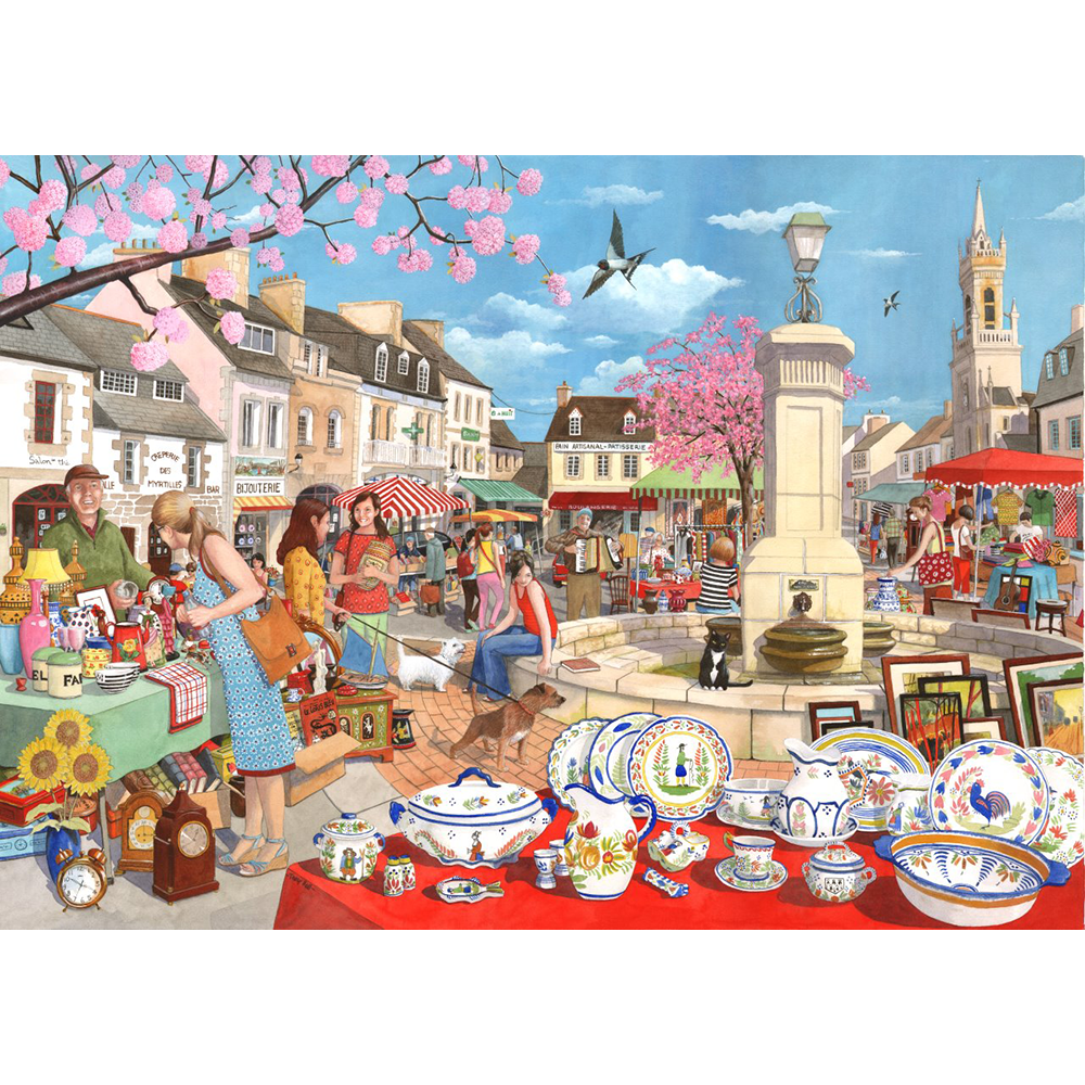 French Market - 1000 Piece Jigsaw Puzzle For Adults