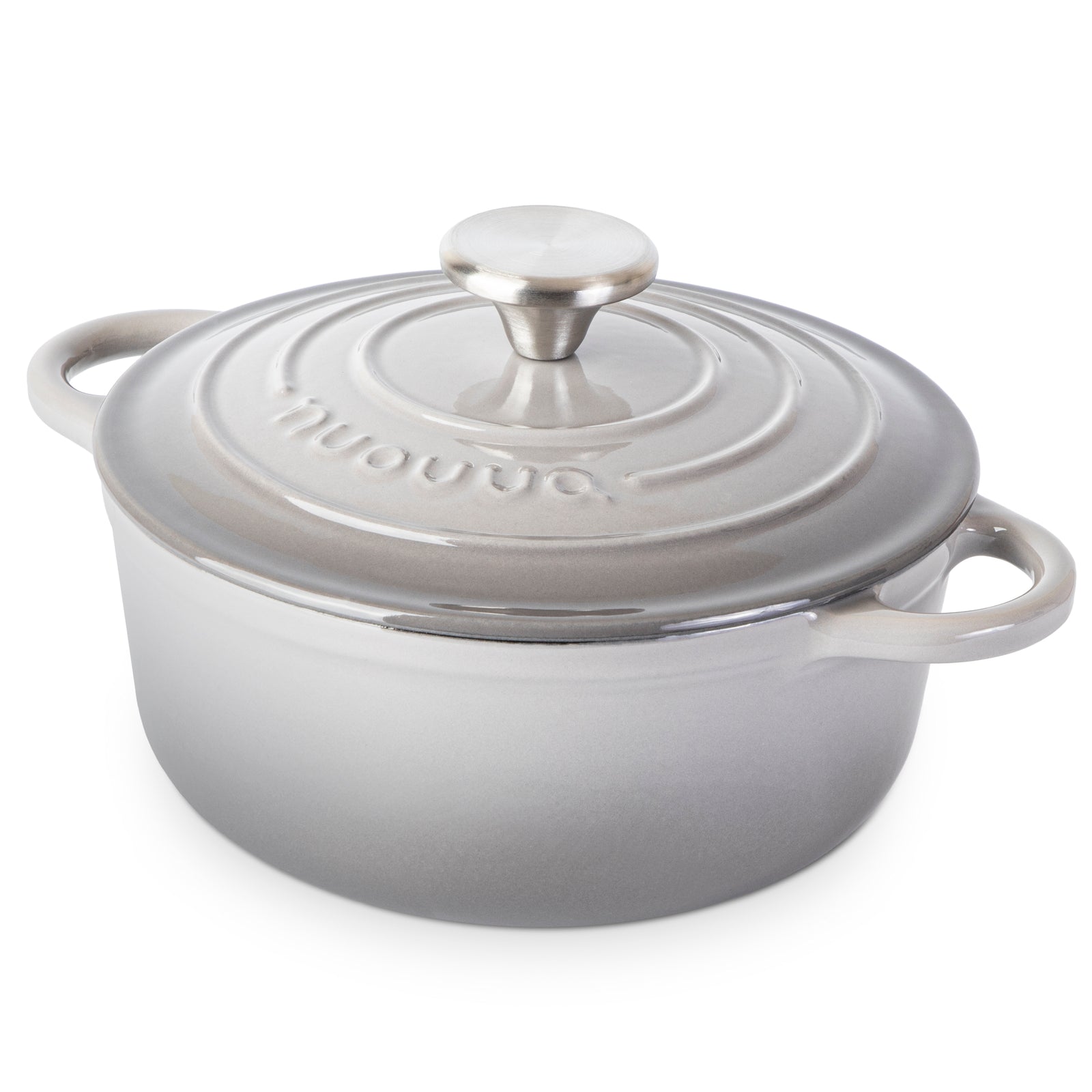 Cast Iron Dutch Oven Casserole Pot With Lid - 20cm (2l)  | Grey