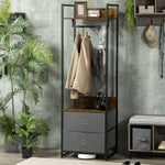 Clothes Rail, Metal Coat Stand, Garment Rack 2 Fabric Drawer