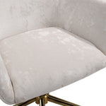 Velvet Upholstered Home Office Swivel Task Chair With Flared Arms