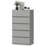 Bedroom Chest Of Drawers, 5 Drawers Dresser, Drawer Unit | Grey