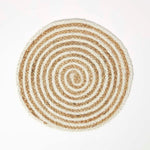 Natural & Cream Spiral Jute Handwoven Round Placemats Set Of 4